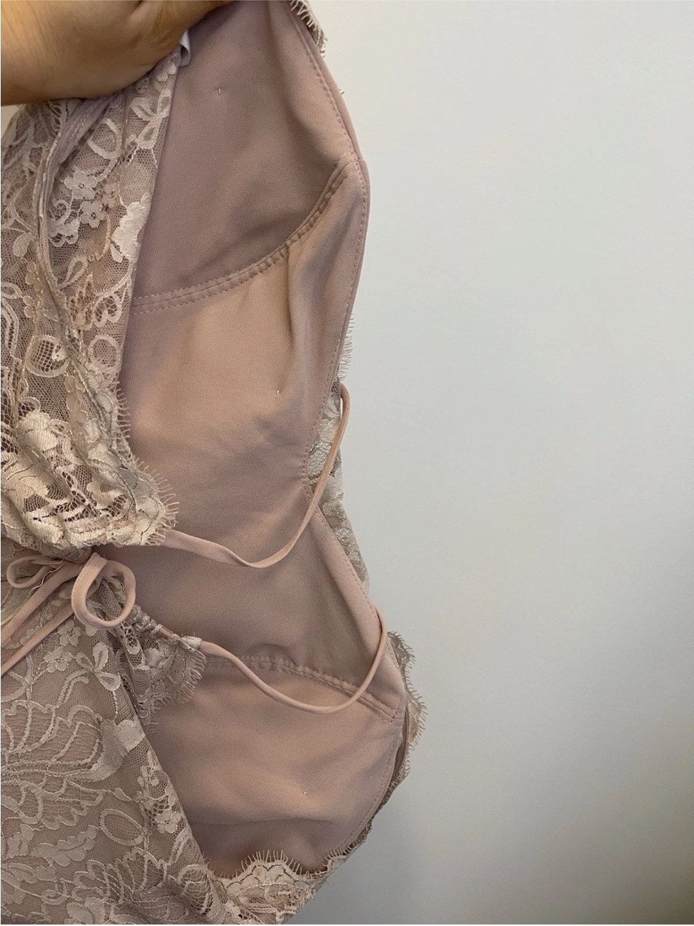 Hailey Paige Dress Women’s 16 5861-M Dusty Rose Lace Chiffon Long Full Long Prom - Picture 14 of 16